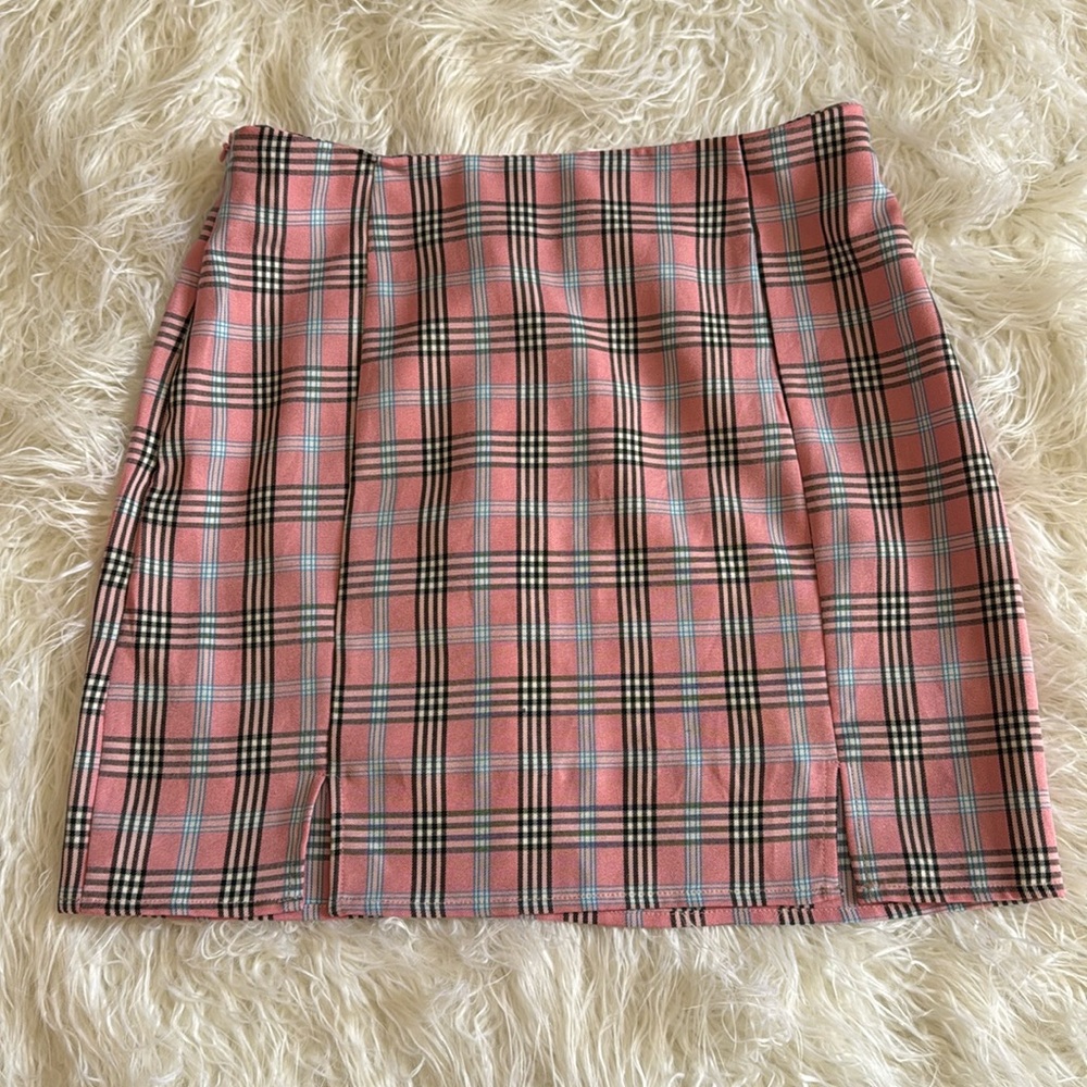 Pink Plaid Skirt (Small)